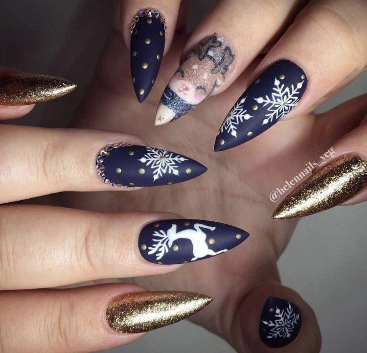 Manucure d'hiver pour ongles longs 2020-2021