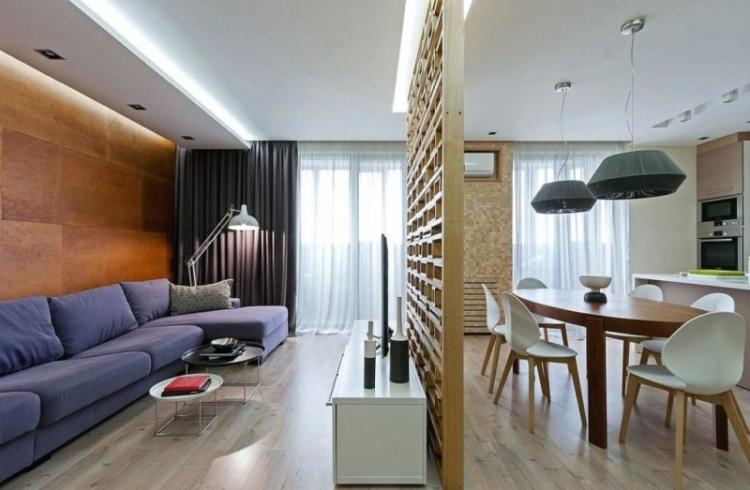 Zonage de la cuisine et du salon