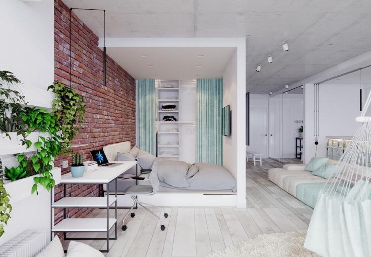 Podium - zoner la pièce dans la chambre et le salon