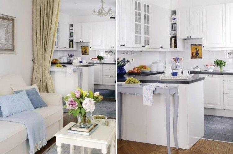 Rideaux et rideaux - Méthodes de zonage de la cuisine et du salon