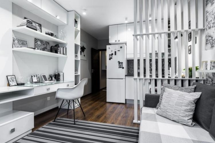 Zonage de la cuisine et du salon - photo de design d'intérieur