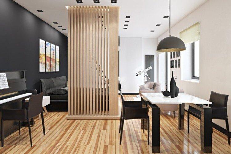 Zonage de la cuisine et du salon - photo de design d'intérieur