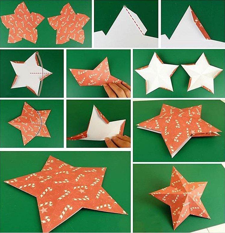 Étoile classique à faire soi-même sur un arbre de Noël en papier