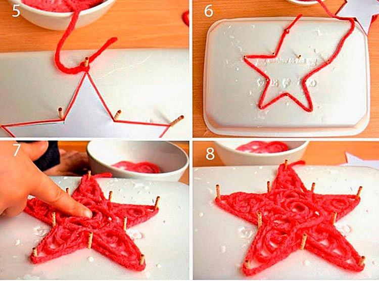 Étoile à faire soi-même sur le sapin de Noël - photos et idées