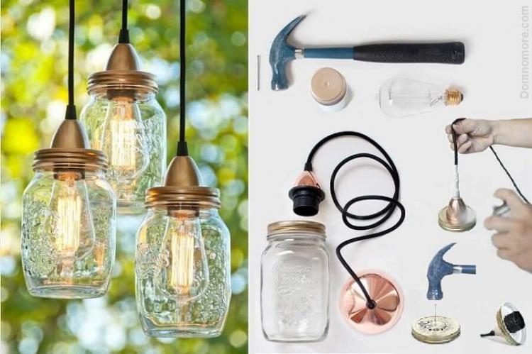 plafond de bocal en verre bricolage